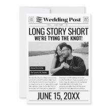 Tidningen Long Story Kort Bröllop spara datum