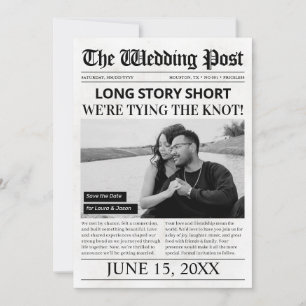 Tidningen Long Story Kort Bröllop spara datum