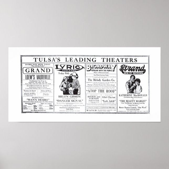 Tidningen Vaudeville 1920 vintage lineup och poste Poster (Framsidan)