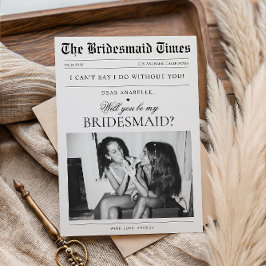 Tidnings Anpassad Foto Unik Brudtjej Förslag Inbjudningar