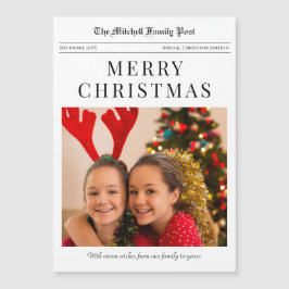 Tidnings Julen God Jul magnetisk högtidskort