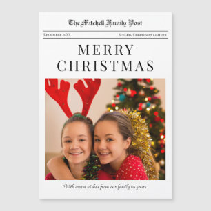 Tidnings Julen God Jul magnetisk högtidskort