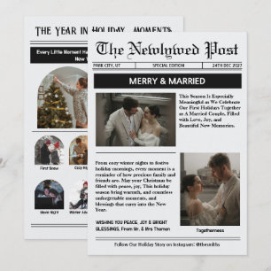 Tidnings Merry and Married Ark Foto Collage Julkort