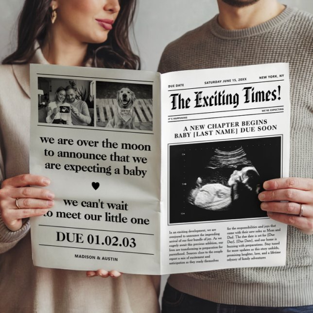 Tidningsannons för graviditet, vikbar  poster (Skapare uppladdad)