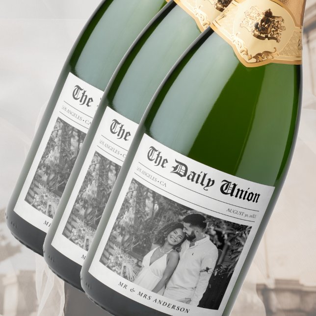 Tidningsartikel Brölloprecept (Newspaper Article Wedding Reception Sparkling Wine Label
)