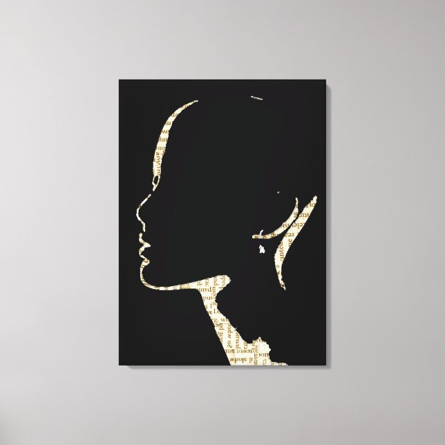 Tidningsartikel Skriv ut Mode Silhouette Art Canvastryck (Framsida)