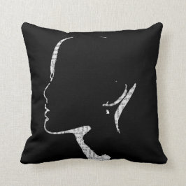 Tidningsartikel Skriv ut Mode Silhouette Art Kudde