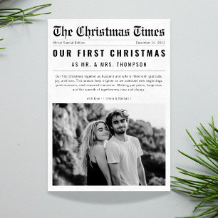 Tidningsartikel vår första jultomte julkort