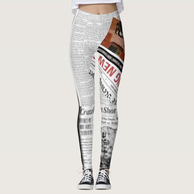 Tidningsbalkar Leggings (Framsida)