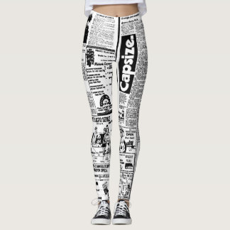 Tidningsdamaskerdesign Leggings