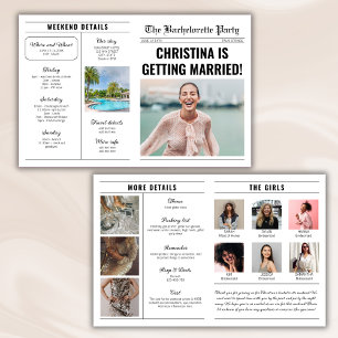 Tidningsdetaljer för Bachelorette Helg Itinerary Kort