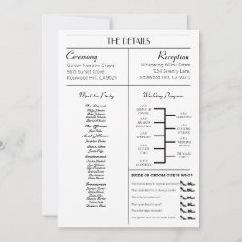 Tidningsinbjudan till bröllop med program