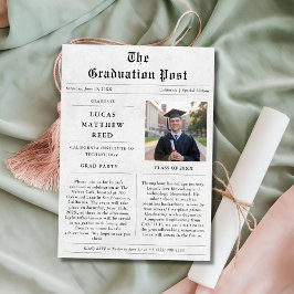 Tidningsinbjudan till examensfoto inbjudningar