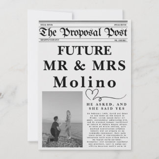 Tidningsinbjudan till förlovning Mall