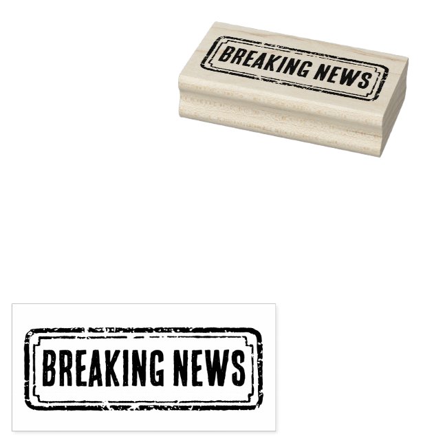 Tidningsinspirerad Distressed Breaking News Stämpel (Stämplad)