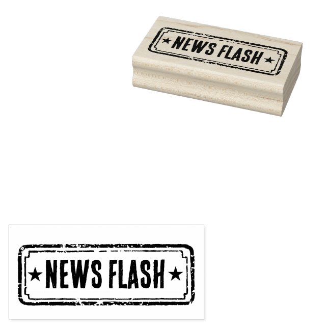 Tidningsinspirerad Distressed Nyhetsflash Stämpel (Stämplad)
