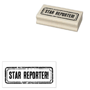 Tidningsinspirerad Distressed Star Reporter! Stämpel