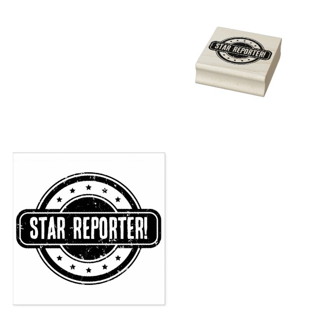 Tidningsinspirerad Distressed Star Reporter! Stämpel (Stämplad)