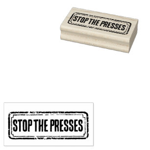 Tidningsinspirerad Distressed Stoppa Pressarna! Stämpel