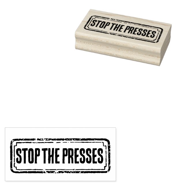 Tidningsinspirerad Distressed Stoppa Pressarna! Stämpel (Stämplad)
