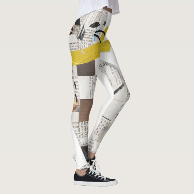 tidningskatat leggings (Höger)