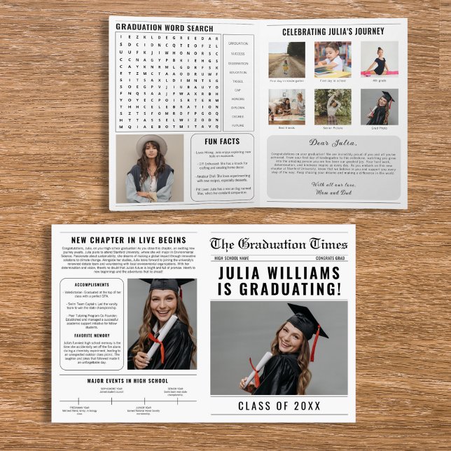 Tidningsklass för 2025 Studenten-fotopropp Kort (Newspaper Class Of 2024 Graduation Photo Prop Card)