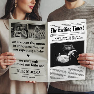 Tidningsmeddelande om Gravid, fold i halvår Poster