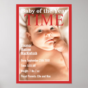 Tidningsomslag Baby Födelsestatistik Poster