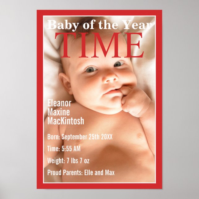 Tidningsomslag Baby Födelsestatistik Poster (Framsidan)