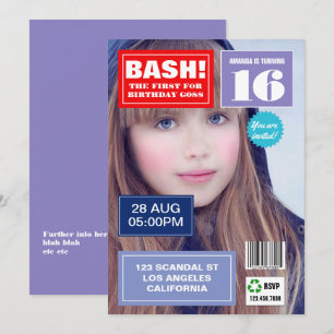 Tidningsomslag Födelsedagsfest foto inbjudan