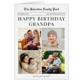 Tidningspapper Foto Collage Birthday Card Hälsningskort