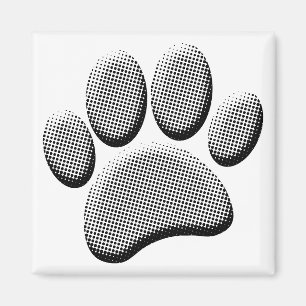 Tidningspapper Halftone Tecknad hund Tass avtryck Magnet