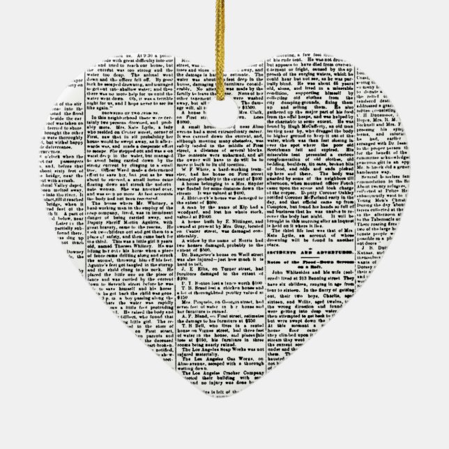 Tidningspapper Julgransprydnad Keramik (Baksidan)