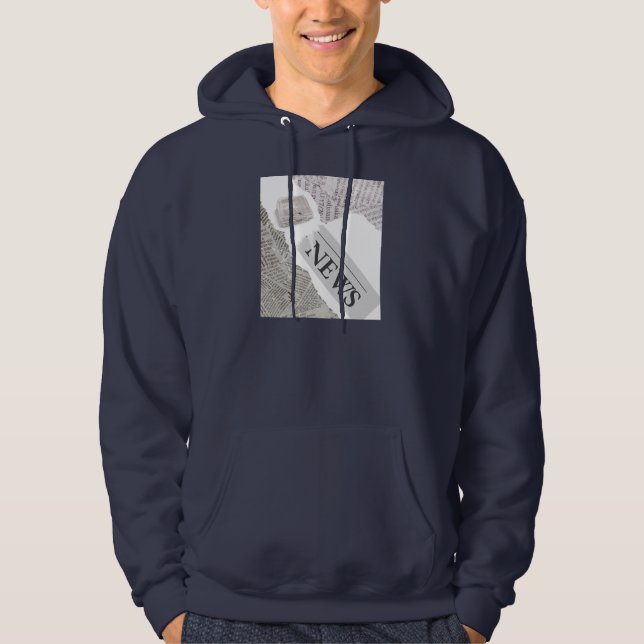 Tidningspappersbakgrund Hoodie (Framsida)