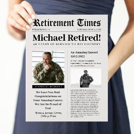 Tidningspresent för pensionerad militärveteran brevhuvud