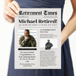 Tidningsskyltsgåva från Pension för militär Vet Brevhuvud<br><div class="desc">Skapa en tidningseftergift för din militär, polis, brandman eller första svarare. Redigera med information om pensionären. Lägg till ett speciellt meddelande från din familj. Ange dina karriärprestationer. Tryckt med parchment papper effekt. Skriv ut tillräckligt för alla dina gäster i pension party och sedan ram som en keepy för din veteran....</div>