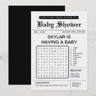 Tidningstema för babyskor i extra Extra Inbjudningar