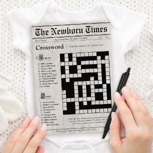 Tidningstema Korsord Baby Shower Lek Inbjudningar