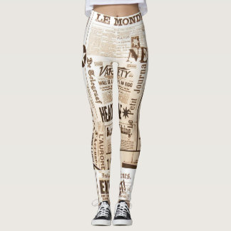 Tidningstryckdamasker Leggings