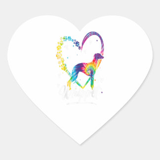 Tidpunkt Dye Rainbow Hund älskare Gift Hjärtformat Klistermärke