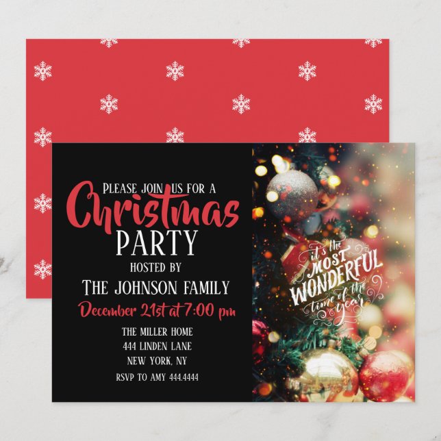 Tidpunkt för året inbjudningar (Fram/baksida)