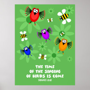 Tidpunkt för fågellossningen poster