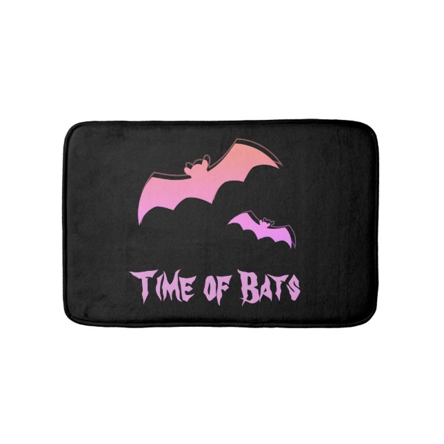 Tidpunkt för Fladdermöss - Rosa & Lila Abstrakt-ko Badrumsmatta (Framsidan)