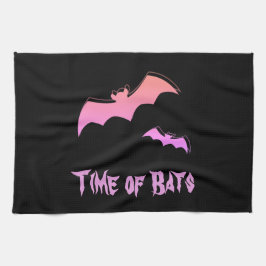 Tidpunkt för Fladdermöss - Rosa & Lila Abstrakt-ko Kökshandduk