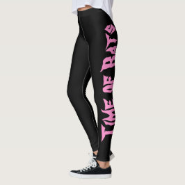 Tidpunkt för Fladdermöss - Rosa & Lila Abstrakt-ko Leggings