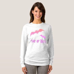 Tidpunkt för Fladdermöss - Rosa & Lila Abstrakt-ko T Shirt