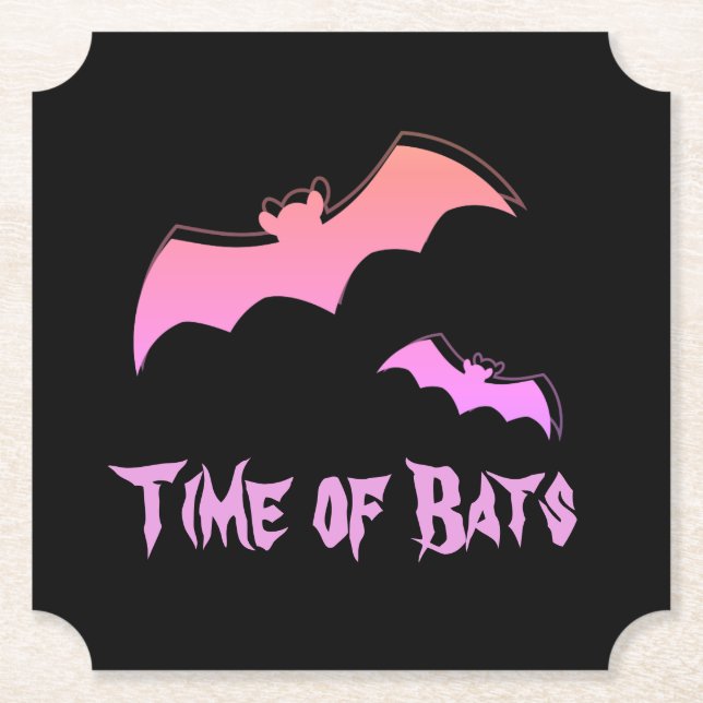 Tidpunkt för Fladdermöss - Rosa & Lila Abstrakt-ko Underlägg Papper (Framsida)