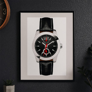 Tidpunkt för Snyggt av Luxury Black Chronograph Wa Poster