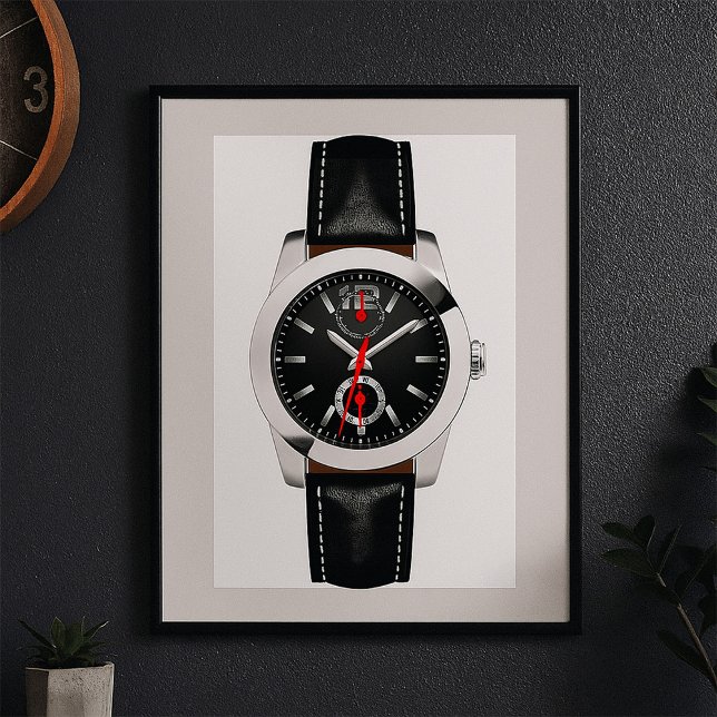Tidpunkt för Snyggt av Luxury Black Chronograph Wa Poster (Skapare uppladdad)