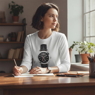 Tidpunkt för Snyggt av Luxury Black Chronograph Wa T Shirt